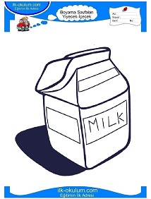 Çocuklar İçin Süt Boyama Sayfaları 